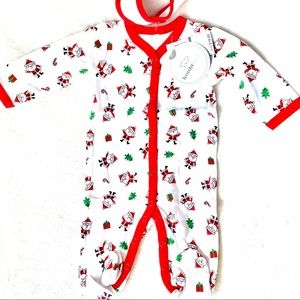 Unisex Christmas Footie Sleep n Play & Bib